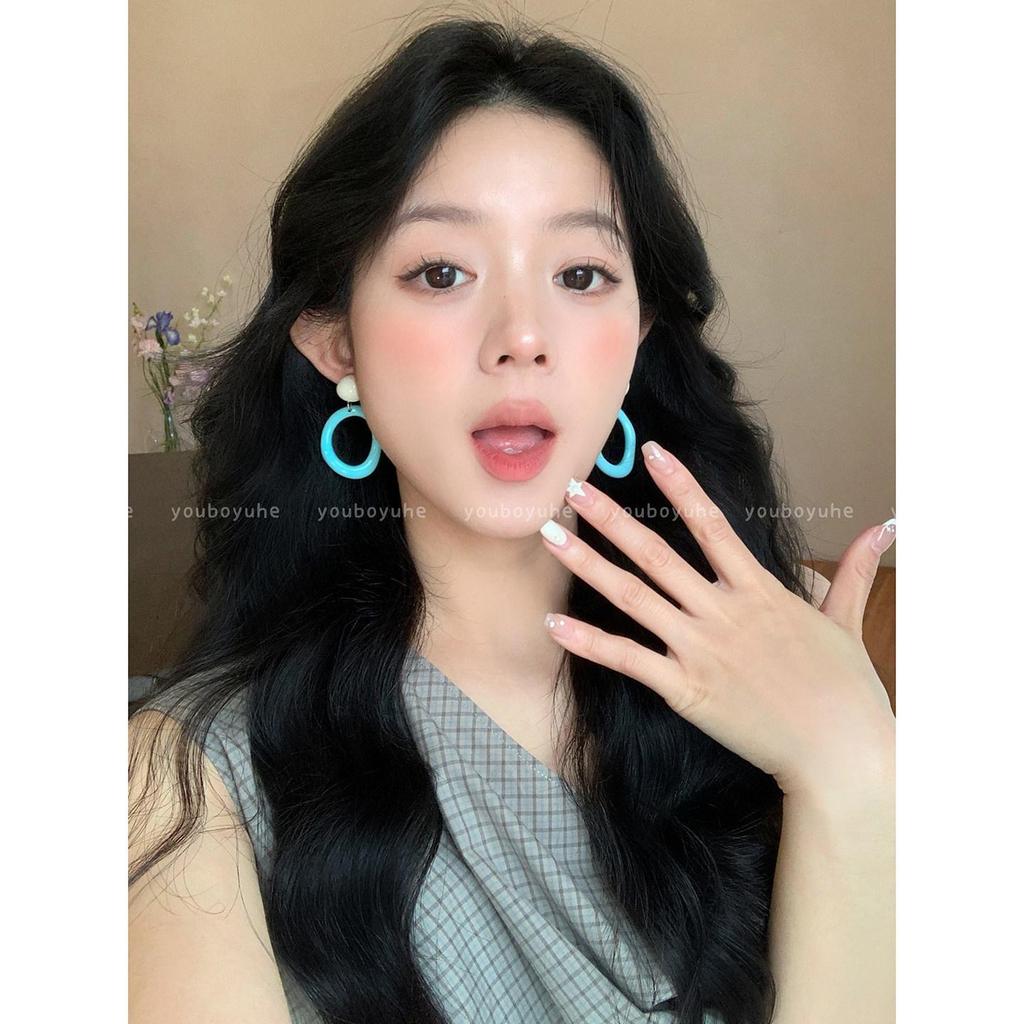 2025 New Retro Hong Kong Style Colorful Earrings: Luxury, High-End Studs, Exaggerated Fashion for Women