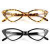 2pcs Fashion Cat Eye Reading Glasses Women Men Anti Blue Light Transparent Glasses New Fashion Triangle Frame Eyeglasses
