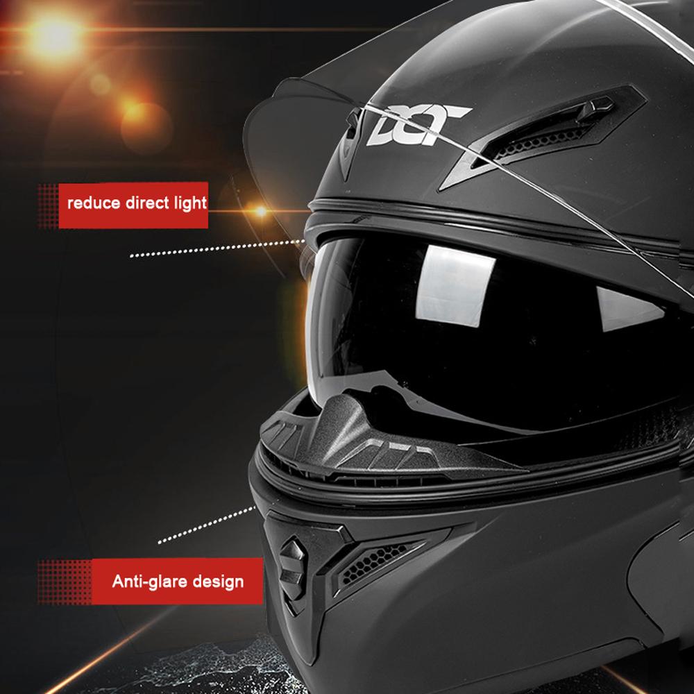 Motorcycle Full Face Helmet Winter Warm Flip up Street Racing Helmet with Dual Visor Comfortable & Breathable for Men
