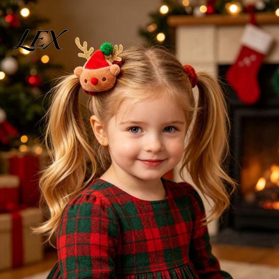 Versatile Hair Accessories for Daily Wear Flannel Christmas Tie Girls, Soft Scrunches with Reindeer/Christmas Tree/Gift/ Santa Scrunchies Party Claus