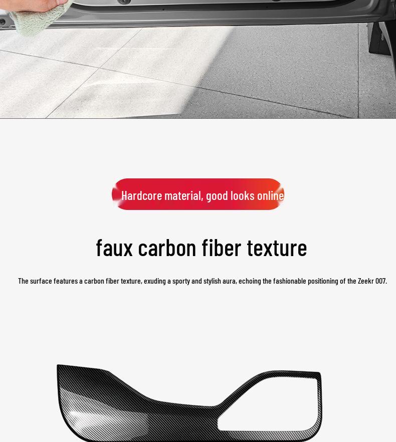 Zeekr 007 Carbon Fiber Door Kick Mats - Interior Protection Stickers