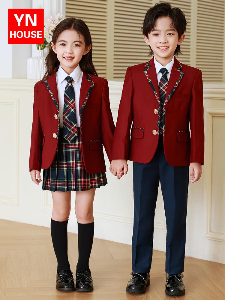 Children's British Academy Style School Uniform Set for All Seasons - Elementary & Kindergarten