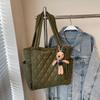 IELGY Ladies Tote Bag Cotton Clothes Large Capacity Commuter Portable Korean Version Fashion One-Shoulder Messenger Bag
