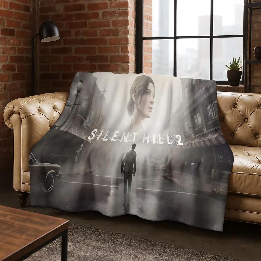 Classic Silent Hill Horror Game Movie Art Flannel Blanket,Cozy Soft Throw Blanket for Home Bedroom Bed Sofa Picnic Cover Gift