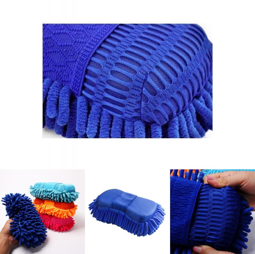 Premium Ultra Soft Microfiber Chenille Car Wash Sponge For Effortless Cleaning And Waxing
