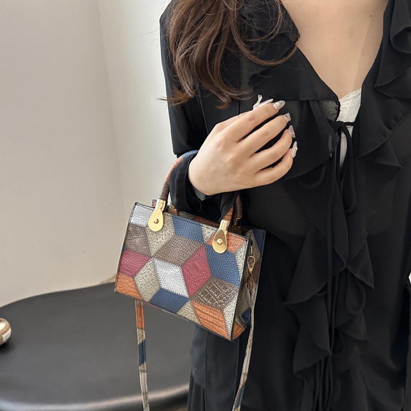 New Women's Design Sense Small Square Bag Fashion Trend High Quality Single Shoulder Crossbody Bag Patchwrok Handbag KTY