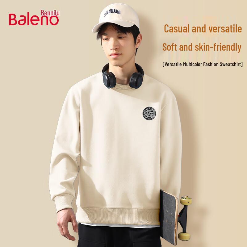 Baleno Men's Heavyweight Round Neck Long Sleeve Sweatshirt