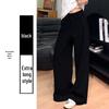 Women's High-Waisted White Linen Wide-Leg Pants - Spring 2026 Old Money Style, Comfortable Straight Cotton Linen Suit Casual Wear