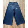 Mens Y2K Streetwear Denim Pants Loose Fit High Waist Retro Graphic Straight Leg Jeans