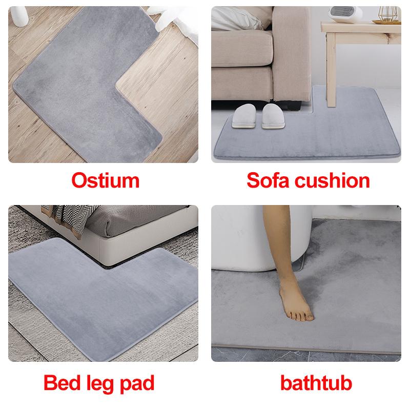 Bathroom Floor Mat L-shaped Kitchen Floor Carpet Non-slip Entry Doorway Floor Rug For Bathroom Bedroom Kitchen Living Room