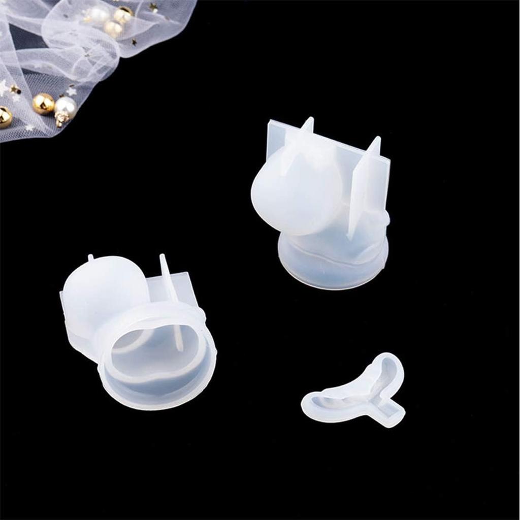 iSuperb Silicone Molds Animal Cute Epoxy Resin Molds 3D Deer and Antlers Molds for DIY Resin Casting (Transparent)