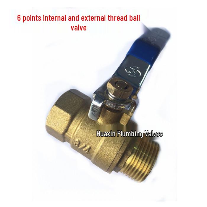 Copper Ball Valve with Butterfly Handle, Dual Thread, Pneumatic Water Valve, Sizes: 1/2", 3/4", 1" (DN8)