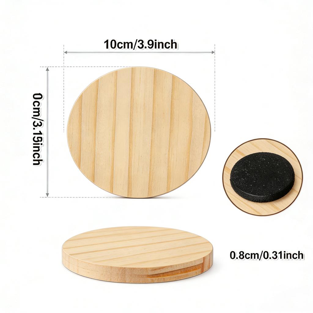 Solid Wood Coasters with Logo Engraving Square Round Heart Shapes Wooden Coasters for Home Use Heat-Insulating Wooden Coasters