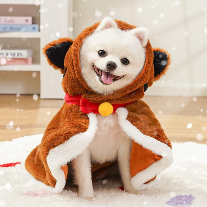 Pet Dog Cape Clothes, Cat Tiger Winter Warmth Thickened Dog, Small Dog Plush Cape Cat Supplies
