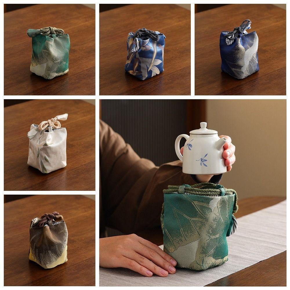 Chinese Style Teaware Storage Bag Breakage-proof Small Item Pouch Embroidered Handbag  Festival