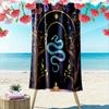 Mystical Glowing Serpent Print Beach Towel, Quick Drying, Suitable for Travel, Outdoor Sports, Jogging, the Beach and Swimming, Gift