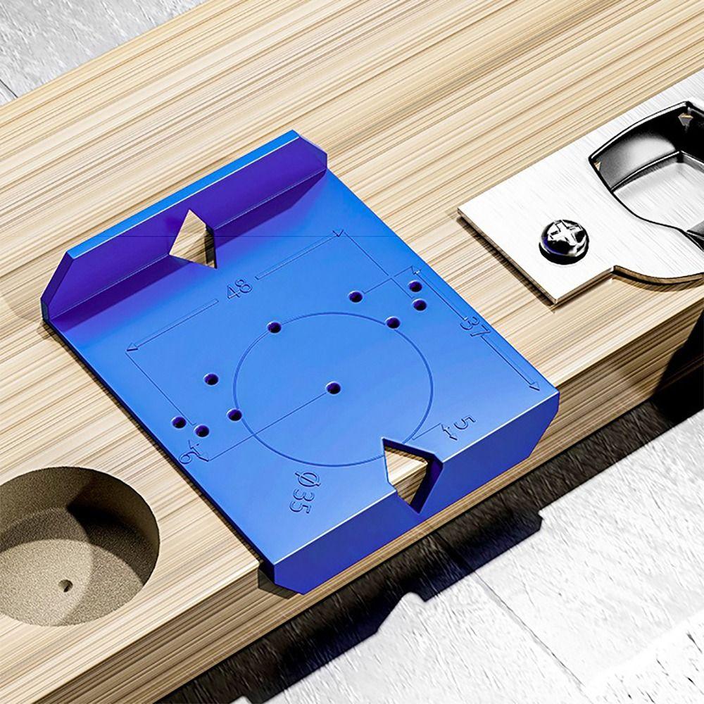 ABS Hinge Drilling Locator Blue Installation Auxiliary Tool Install Positioning Tool  Woodworking