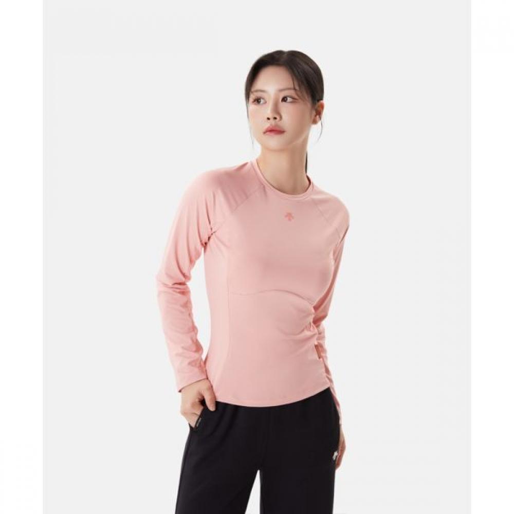 

DeScenTe Женская базовая футболка с длинным рукавом цвета коралла CORLCORAL/85