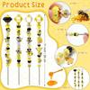 Garden Decor Bee Garden Stakes Fairy Wand DIY Beaded Stakes for Craft Supply, Yellow, 1pc