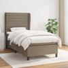 Maison Exclusive - Slatted Bed Base with Taupe Mattress 90x190 Cm Fabric