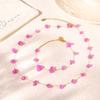 Bohemian Pink Natural Stone Choker & Bracelet Set for Women