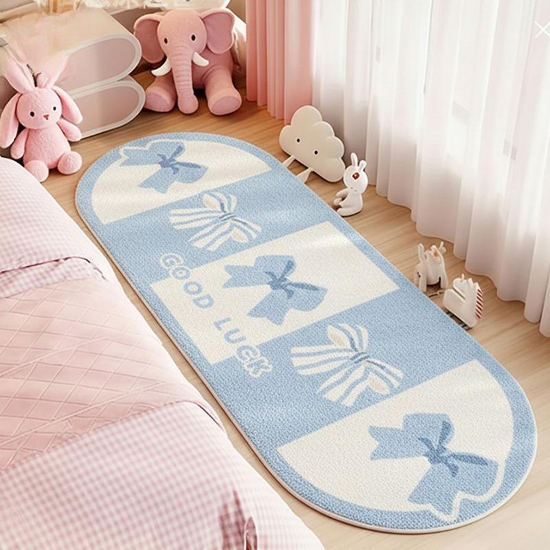 Modern Style Bedroom Decor Plush Carpet Cute Pink Carpets for Living Room Fluffy Soft Bedside Floor Mat Thick Bow Tie Lounge Rug