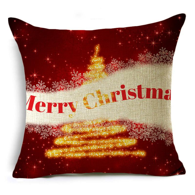 Home Decor Nordic Christmas Red Printed Polyester Pillowcase For Living Room Bedroom Decor Funda De Almohada