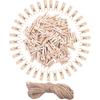 DIYASY 120 Pcs Mini Wood Clothesp,1 Inch Small Craft Wooden Clips with Jute Twine for Photo Wall and DIY Craft.