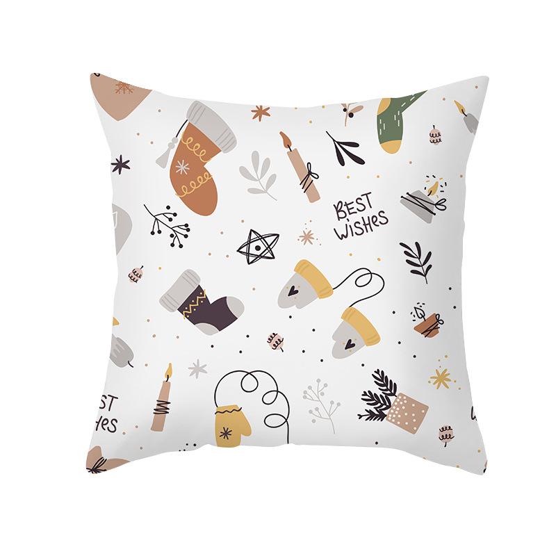 Christmas Pillow Case Small Animal Print Peach Skin Pillow Case Home Pillow Sofa Cushion