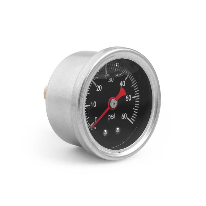 45mm Gauge Adjustable Fuel Pressure Regulator Gauge 0-60psi 0-100psi Liquid Chrome Black Universal