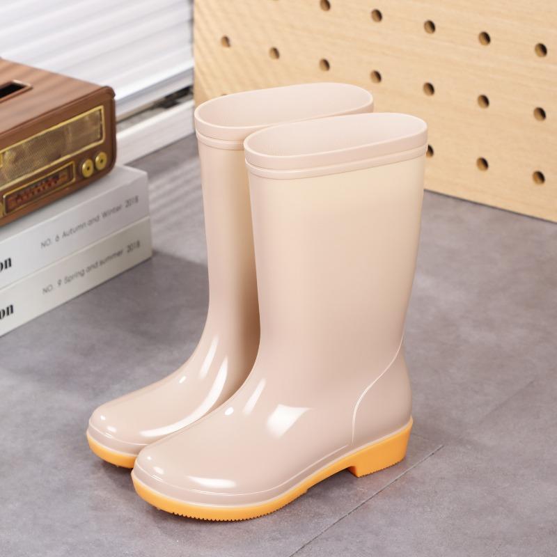 Women's high rain boots labor boots lightweight PVC non-slip mesh yarn inner women's rain shoes back kitchen cleaning water boots rubber shoes