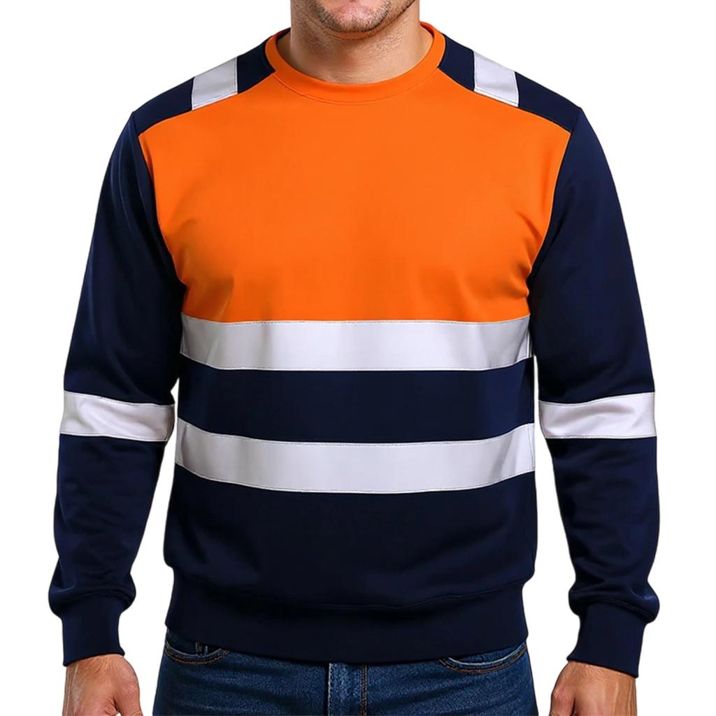 Construction Workwear Reflective Strip Long Sleeved T-Shirt Top