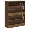 Shoe Cabinet in Brown Oak Effect 63 x 24 x 81 cm Particleboard