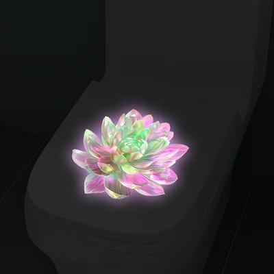 Adesivo Luminoso Colorato Fiore di Loto per WC Decalcomanie Luminescenti al Buio Autoadesive Rimovibili in PVC Decorazione Parete Camera da Letto Bagno
