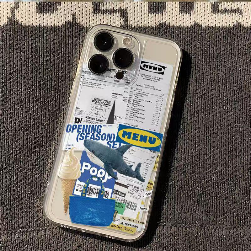 

Мягкий чехол «Рожок мороженого Акула», совместимый с iPhone 17 Pro Max для Apple 16/17 Pro, 15/14/13. iPhone 17