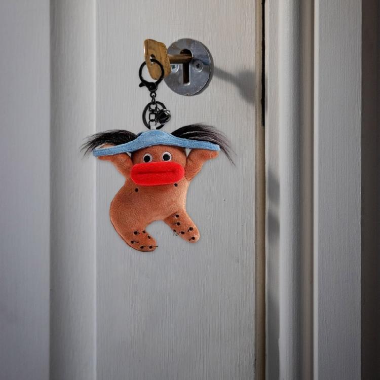 Cartoon Key Chain Sausage Mouth Doll Charm Keychain Soft Plush Bag Keyring Unique Personality Accessory for Women Bag