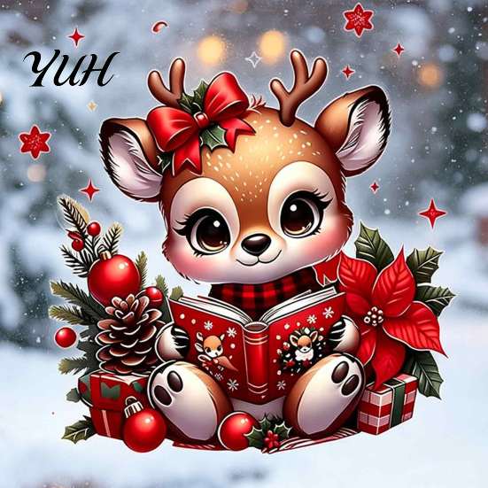 Christmas Party Decoration Supplies Deer Wall Sticker, PVC Elk Decal for Glass Windows Holiday Decorative Patterns Home Decor, Waterproof Removable
