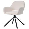 Swivel, Sherpa Fabric, Set of 2, With Armrests, Modern and Simple, Dining Chair, White