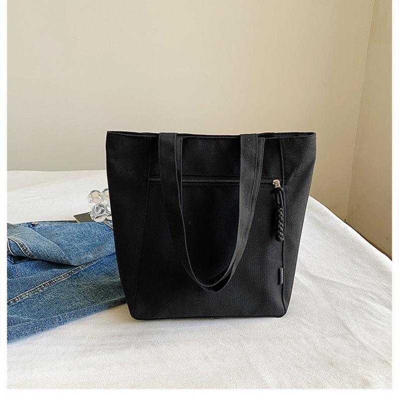 College students commute to class, hand carry cloth bags, large bags, new canvas bags, large-capacity women's shoulder tote bags