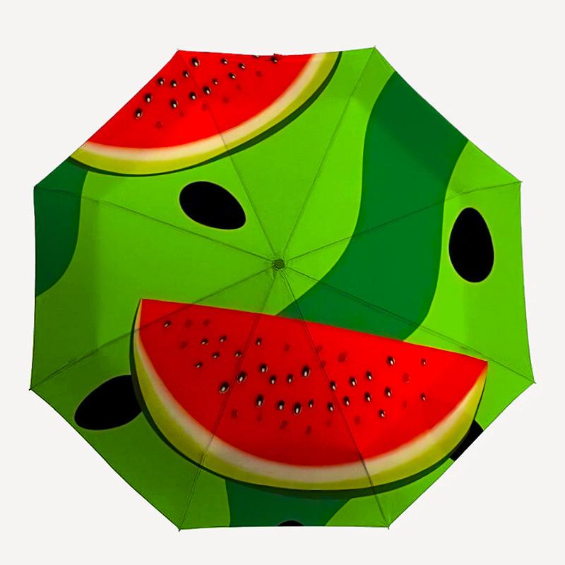 

1PC Watermelon Slice Automatic Folding Umbrella, Portable & Foldable Design with 8 Ribs, 26
