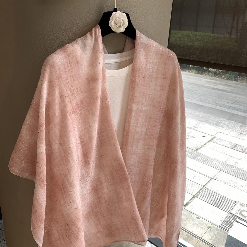 Women S Solid Color Bronzing Thin Versatile Fashion Neck Scarf For All Seasons