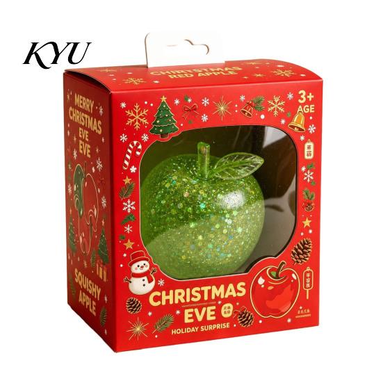 Office Stress Reliever Fruit Squeeze Sensory Toy, Christmas Shaped Soft Slow Rise Fidget Gift for Kids Cute Novelty Relief Toy Adults Anxiety