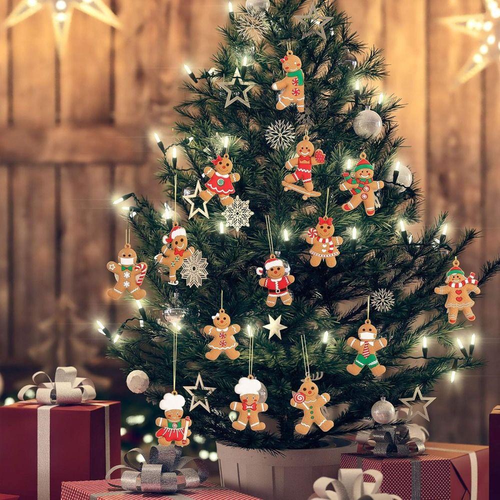 Hanging Charms Gingerbread Man Ornaments Cute DIY Craft Xmas Holiday Decor Festive Gingerbread Christmas Decor Party Supplies