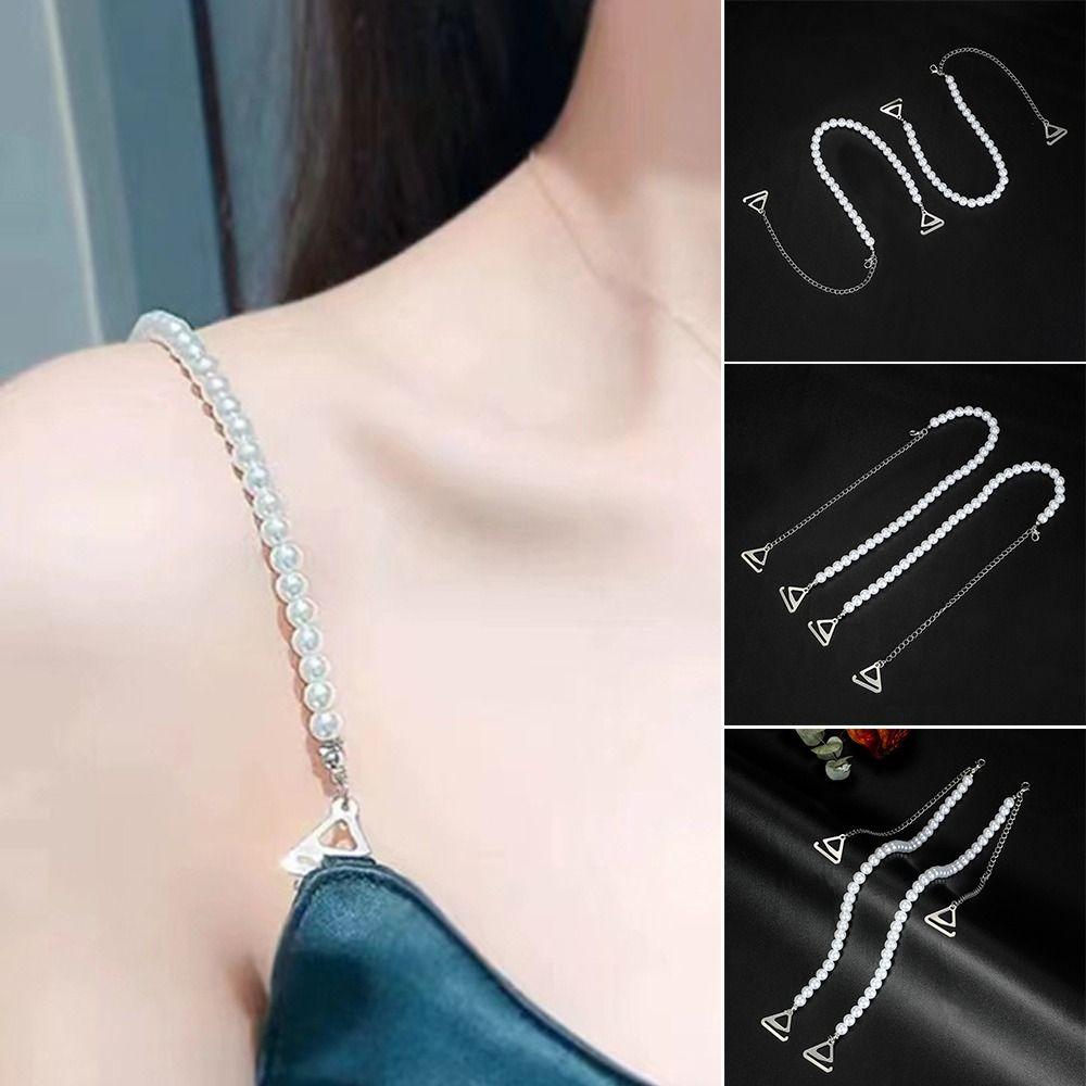 Non-Slip Pearl Bra Straps Sexy Off-the-shoulder Adjustable Underwear Shoulder Strap Removable Decorative Bra Shoulder Belts