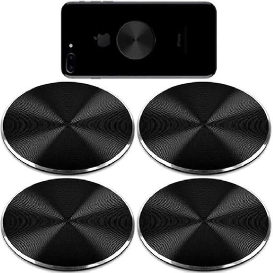 SALEX Replacement Metal Plates Set for Magnetic Car Phone Holders, Wall & Air Vent Mounts, Cases, Magnets. Kit of 2 Matte Gold Round Iron Discs