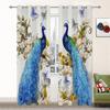 3D Animal Peacock Aesthetic Pattern Sunshade Curtain 2 Pieces of Living Room Bedroom Home Decoration Bed Empty Hook