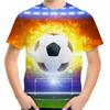 Summer Round Neck Football Pattern 3D Printed Top Fashionable Casual Short Sleeved Children's Boy T-shirts