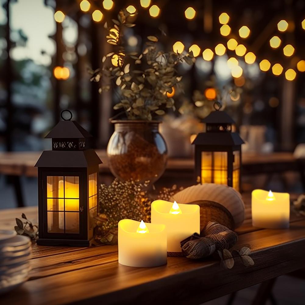 24/48Pcs Remote Flameless Flickering LED Candle Battery Operated Creative Wishing Led Tea Lights Wedding Christmas Table Decor