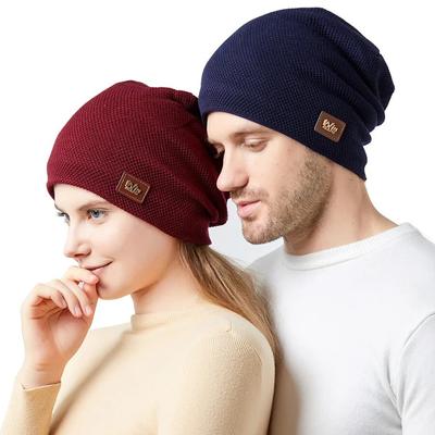 New Unisex Wins Label Winter Hats Fashion Slouchy Beanie Hat Fleece Lined Warm Knitted Hats Men Women Ski Beanie Cap