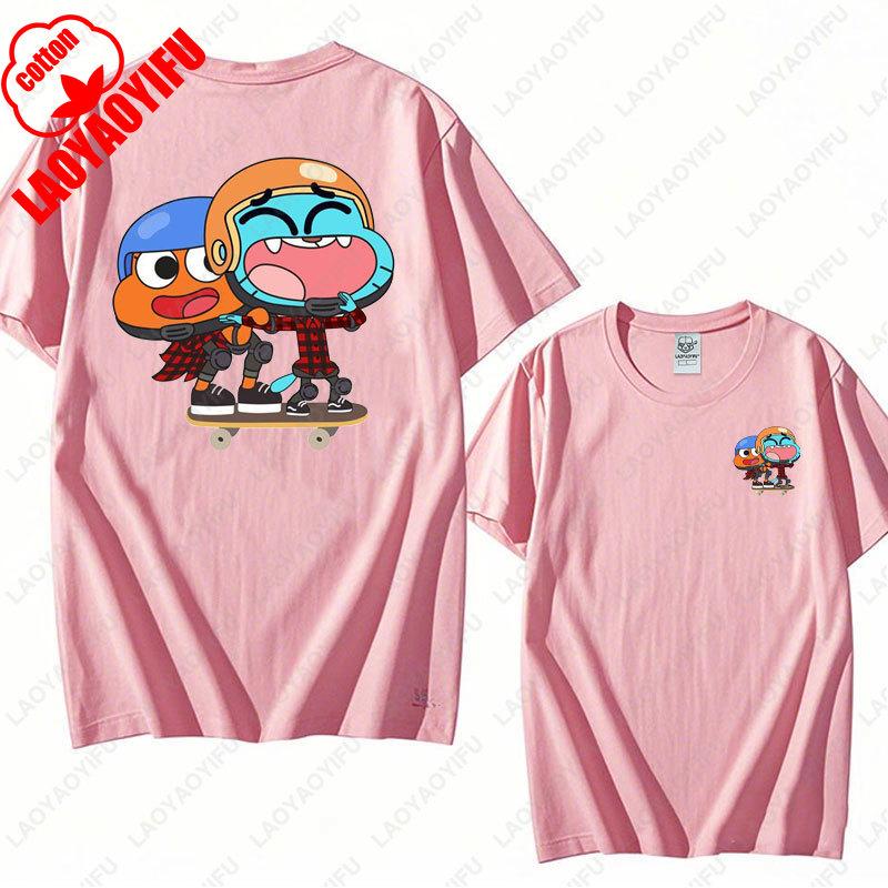The Amazing World of Gumball Graphic T-shirt Funny Cartoon Anime Tshirt Unisex Cotton Top Cute Preppy Trendy Sweater Clothes Tee